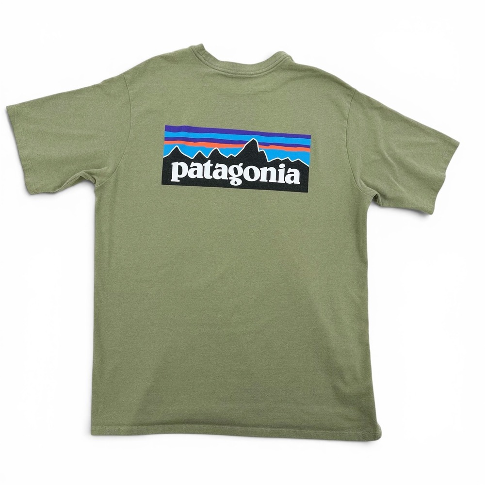 Patagonia Responsibili-Tee T-Shirt Mens Medium Green P-6 Logo Excellent